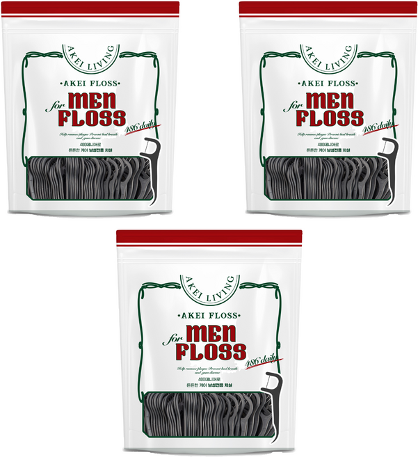 아케이 남성용 리빙 486 치실, 486개입, 3개