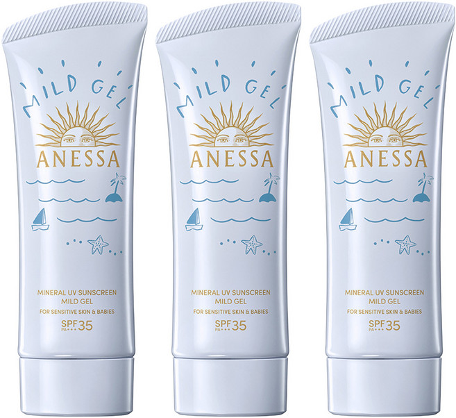 ANESSA 安耐曬 保濕溫和防曬凝膠 SPF35 PA+++, 90g, 3條