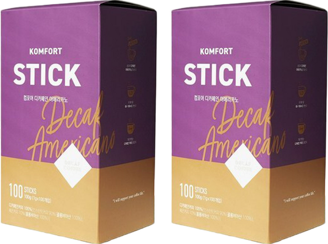 컴포어 디카페인 아메리카노 스틱커피, 1g, 100개입, 2개