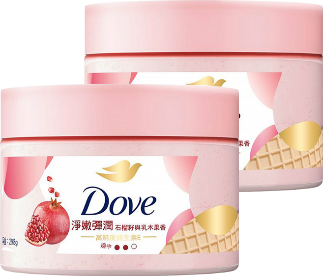 Dove 多芬 去角質身體磨砂膏 石榴籽與乳木果香, 298g, 2罐