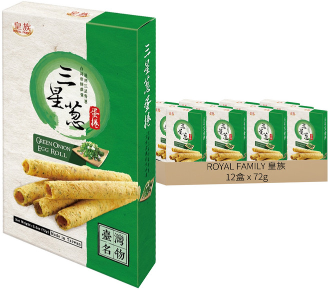ROYAL FAMILY 皇族 三星蔥蛋捲, 72g, 12盒