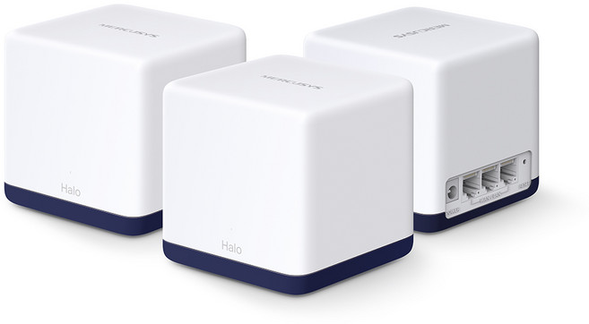 머큐시스 AC1900 통합 홈 메시 Wi Fi 시스템 3팩 세트, Halo H50G, 3개