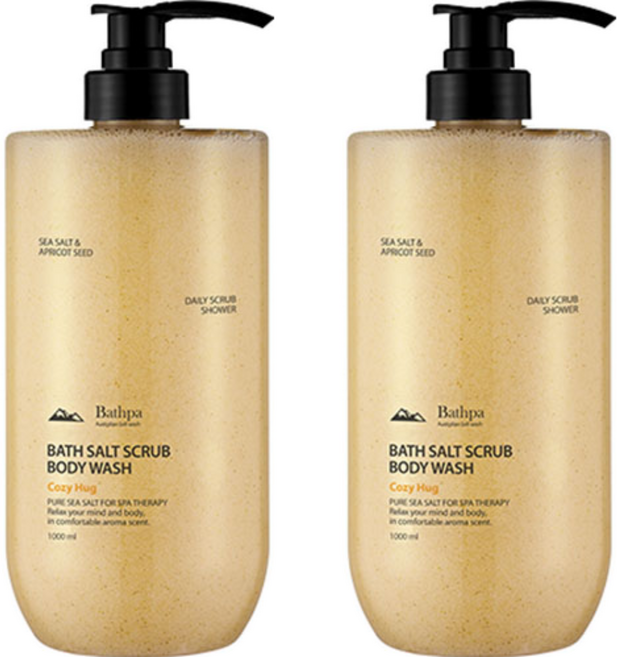 바스파 대용량 스크럽 바디워시 코지허그향, 1L, 2개