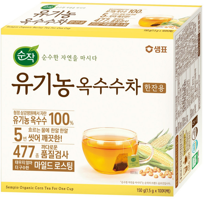 순작 유기농 옥수수차 한잔용, 1.5g, 100개입, 1개