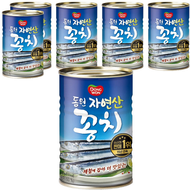 동원 꽁치 통조림, 300g, 6개