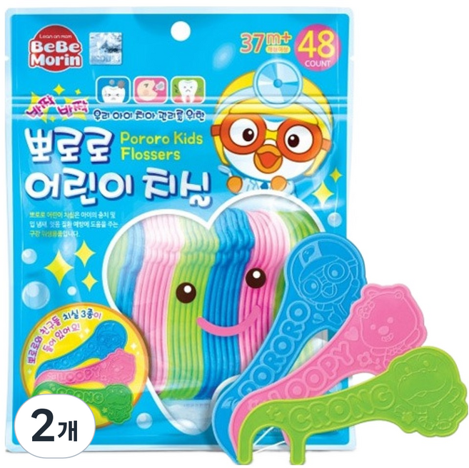 베베모린 뽀로로 어린이 치실 랜덤발송, 70mm, 48개입, 2개