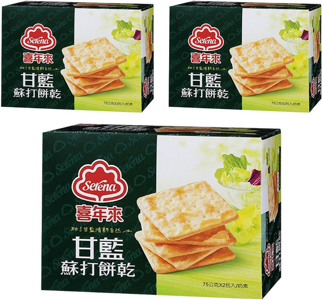 喜年來 甘藍蘇打餅乾 奶素, 150g, 3盒