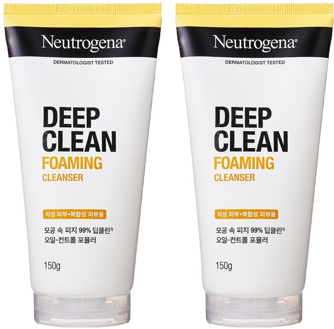 뉴트로지나 딥클린 포밍 클렌저, 150g, 2개