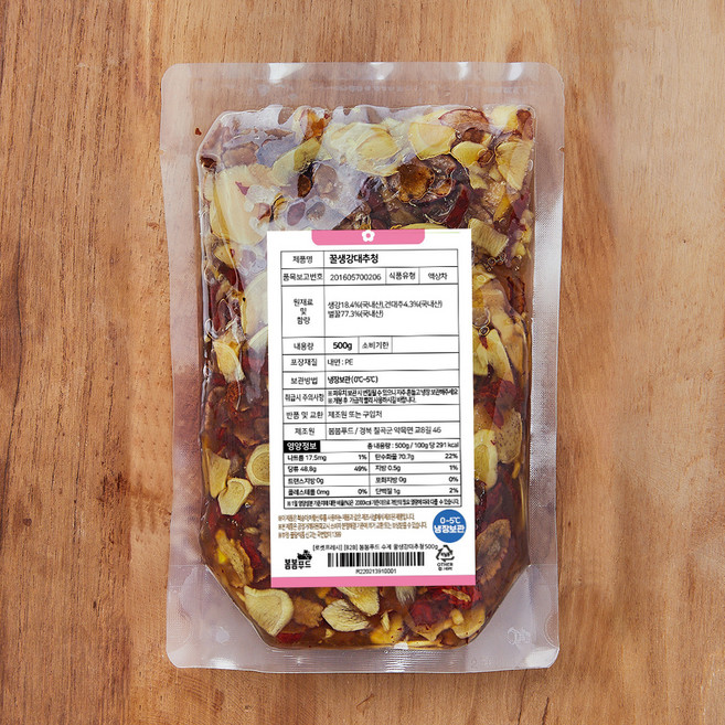 봄봄푸드 수제 꿀생강 대추청, 500g, 1개