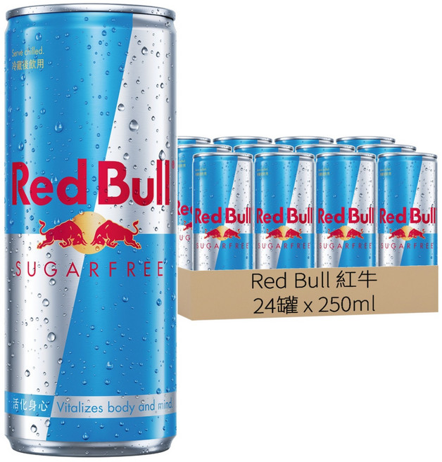 Red Bull 紅牛 無糖能量飲料, 250ml, 24罐