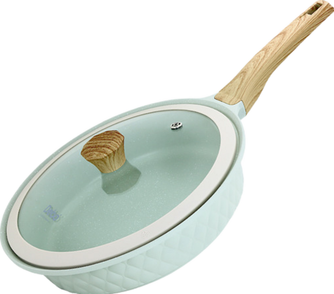 Debo 德鉑廚具 菱格紋單把複底不沾平底鍋 2.04kg 3L, 28cm, 1組