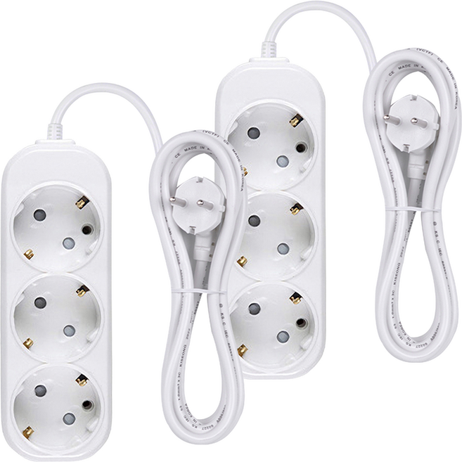 이어지다 접지 멀티탭 3구 OS-03S, 2.5m, 2개