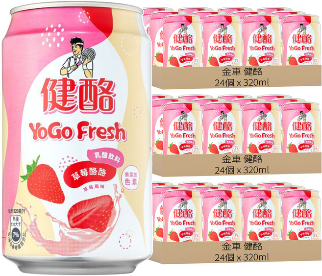 金車 健酪 乳酸飲料 草莓酪酪, 72個, 320ml