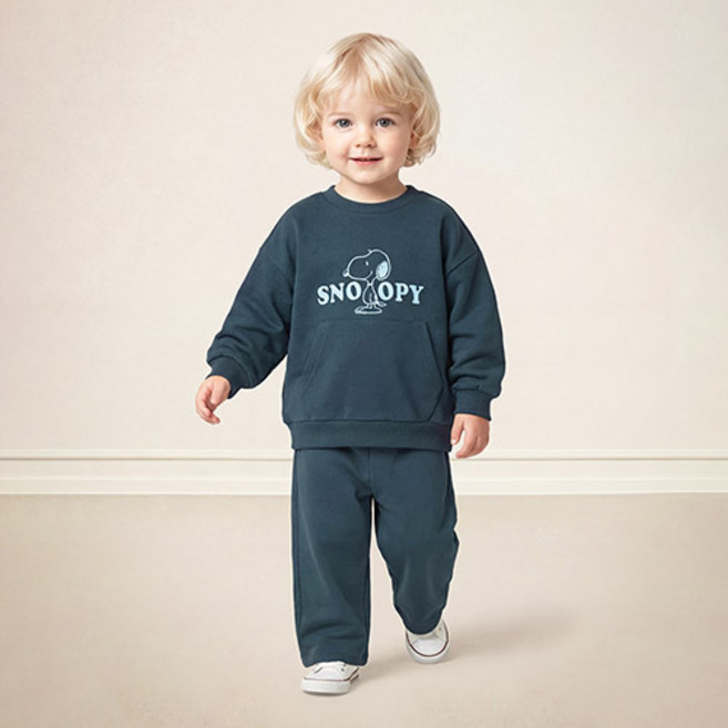 밀크마일 피너츠 스누피 심플라인 상하의 세트