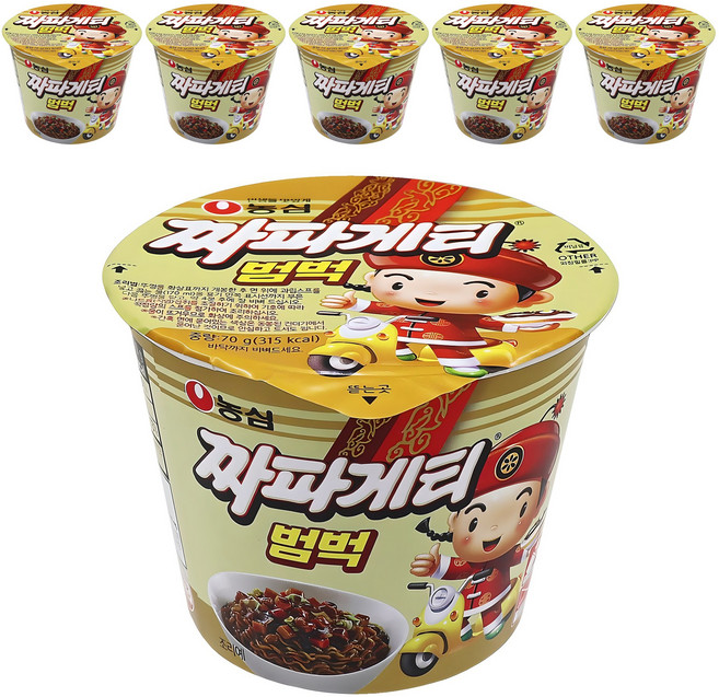 짜파게티 범벅 컵라면 70g, 6개