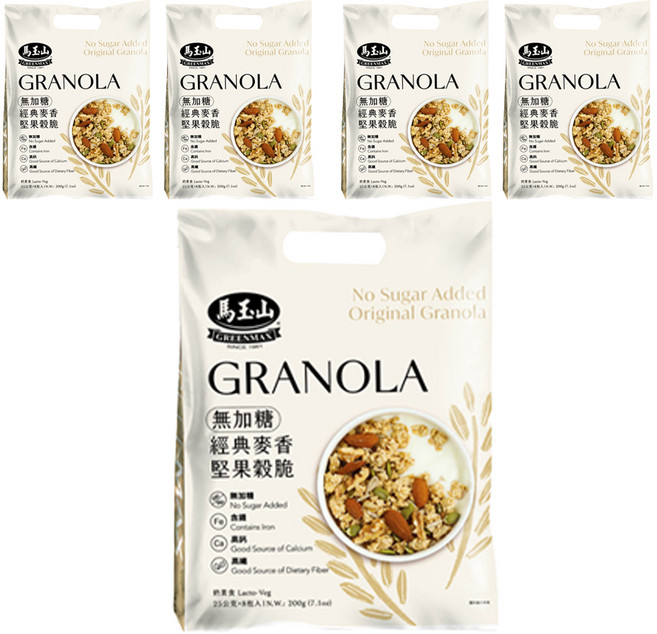 馬玉山 無加糖經典麥香堅果穀脆 8包, 200g, 5袋