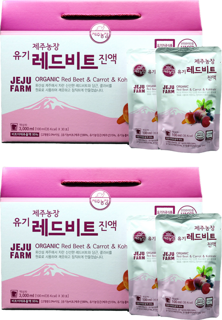 제주농장 유기 레드비트 진액, 100ml, 60개