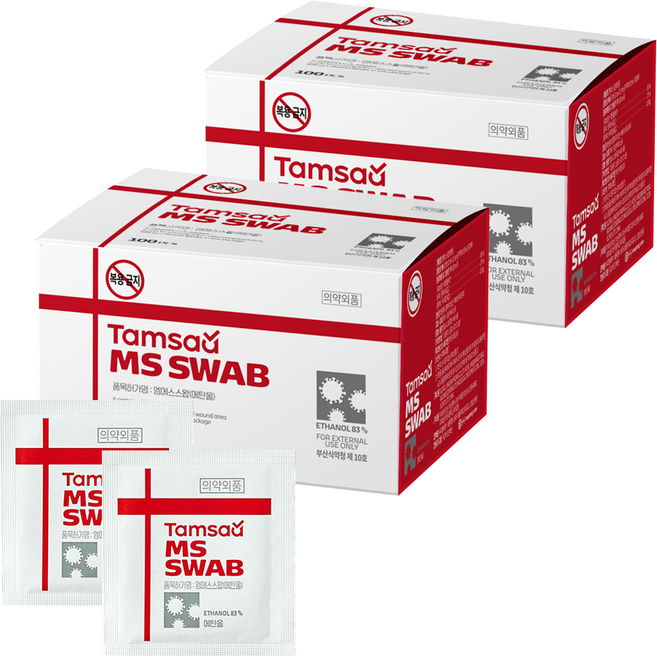 탐사 소독용 알콜 스왑 에탄올, 100개입, 2개