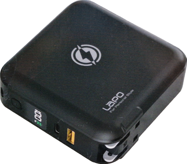 LaPO 2代新升級 22.5W 自帶線磁吸雙孔輸出多功能無線充行動電源 10000mAh 原廠保固, WT-03CM, 黑色