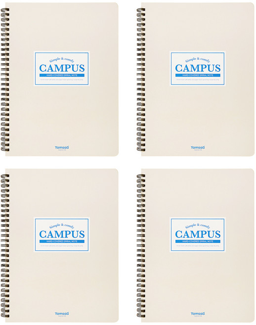 탐사 캠퍼스 하드커버 스프링 노트, 아이보리, 4개