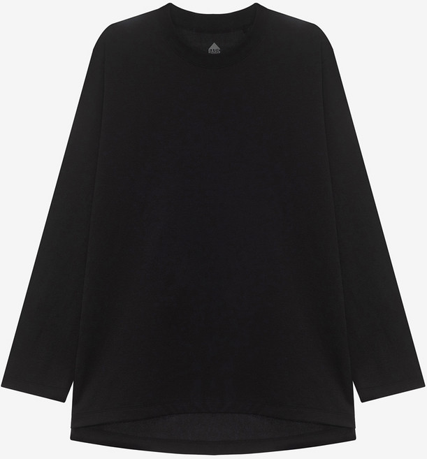 베이직하우스 여성용 소로나 세미오버핏 라운드넥 긴팔 티셔츠 LZTS3201