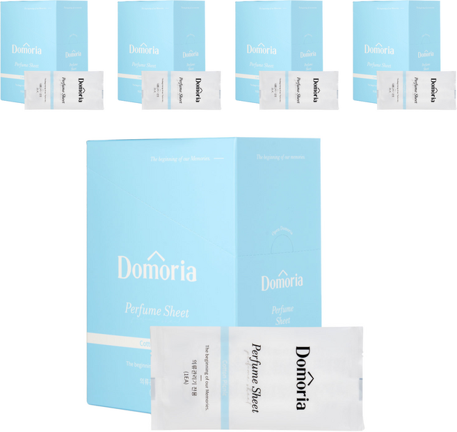 도모리아 의류관리기 에어드레서 스타일러 향기 시트 코튼 피크닉 본품, 40매, 5개