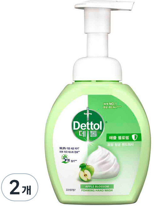 데톨 포밍항균 핸드워시 애플블로썸 본품, 250ml, 2개