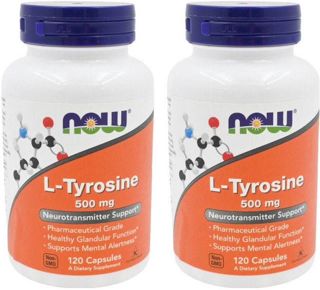NOW Foods 酪胺酸膠囊, 120顆, 500mg, 2罐