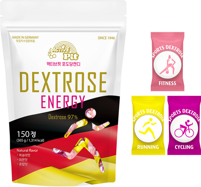 액티브핏 스포츠 포도당 캔디 3가지맛, 150정, 1개