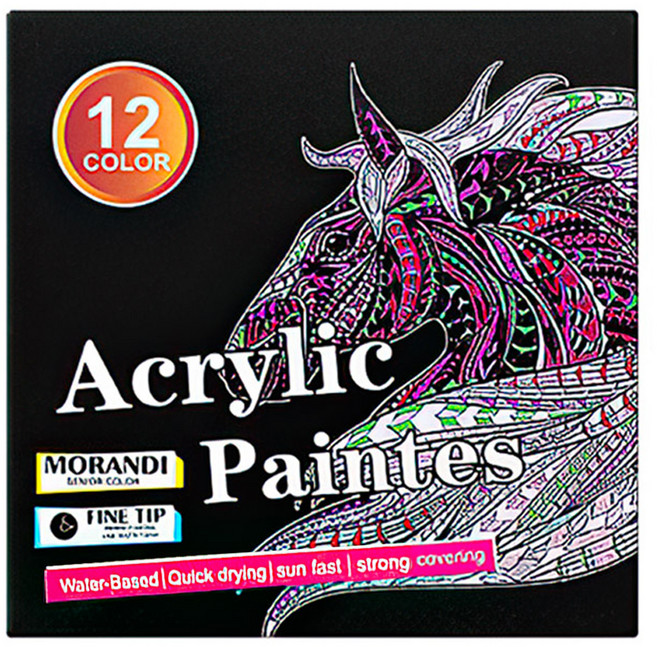 上手家居 莫蘭迪色丙烯馬克筆 色彩柔和 DIY手工藝品製作, 1盒, 12色