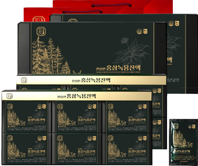 한삼인 홍삼녹용진액 30개입 +쇼핑백, 1.8L, 2개