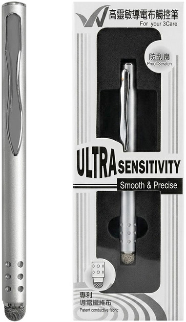 Ultra sensitivity 高靈敏導電布幾何圓點觸控筆, 個性銀, 1支