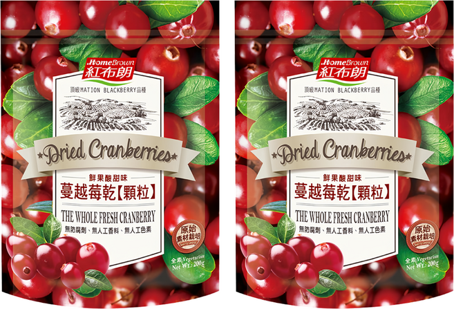 HomeBrown 紅布朗 蔓越莓乾顆粒, 200g, 2包