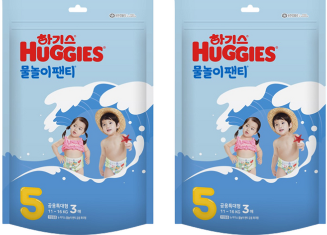 HUGGIES 好奇 戲水褲 褲型游泳尿布 男女通用, 5階段, 6張