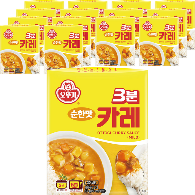 오뚜기3분 카레 순한맛, 200g, 15개