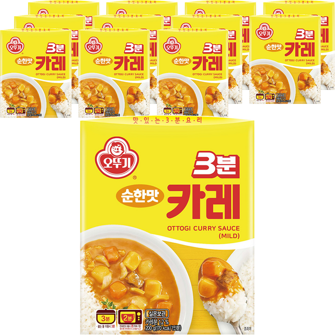 오뚜기3분 카레 순한맛, 200g, 12개