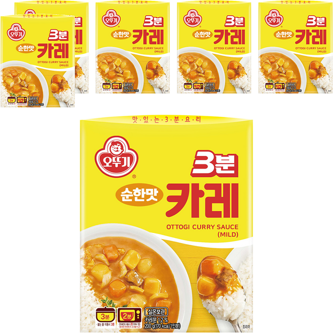 오뚜기 3분카레 순한맛, 200g, 6개