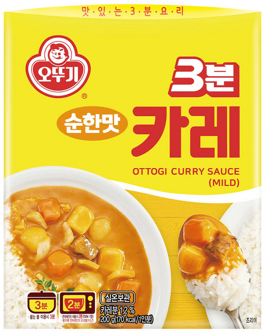 오뚜기3분 카레 순한맛, 200g, 1개