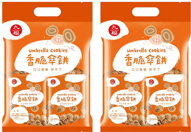 九福 香脆傘餅 全素, 200g, 2袋