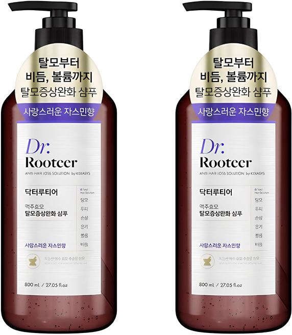 닥터루티어 맥주효모 탈모증상완화 샴푸 자스민향, 800ml, 2개