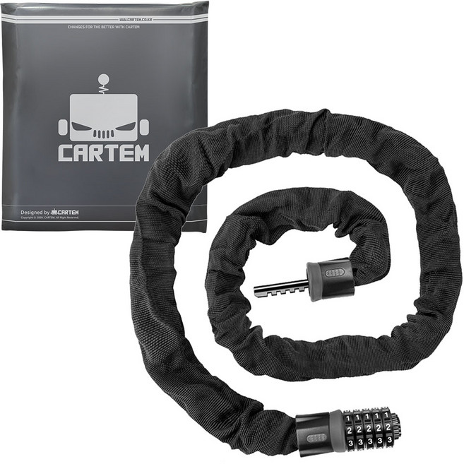 카템 오토바이 자전거 자물쇠 와이어락 1.5m, 블랙, 1개
