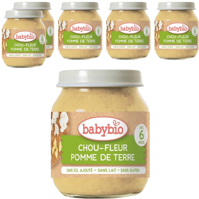 babybio 花椰菜山芋蔬菜泥, 花椰菜洋山芋, 130g, 6罐