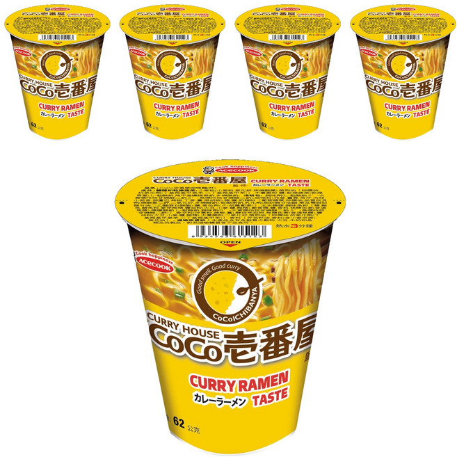AceCOOK CoCo壱番屋咖哩杯麵 62g, 5入