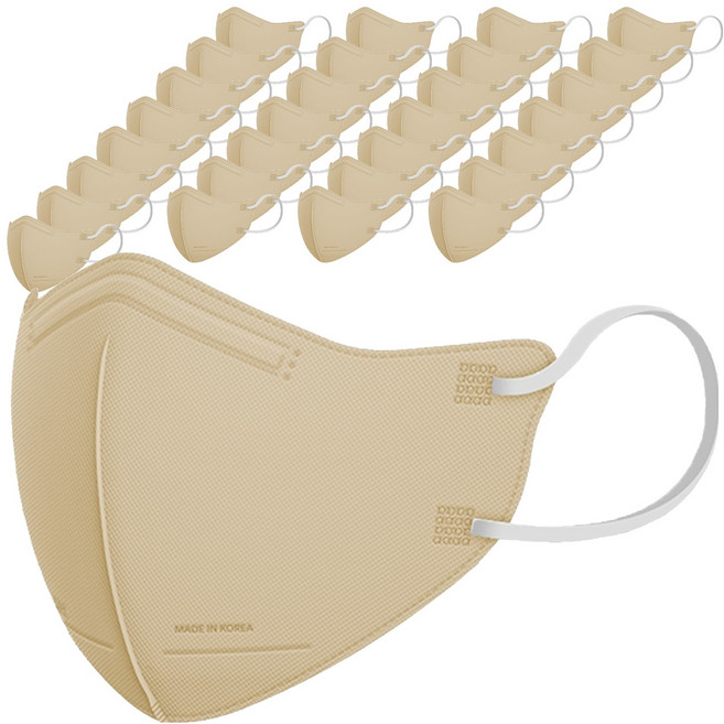 아에르 피크 라이트핏 보건용 마스크 KF80 S, 라이트베이지, 1개입, 100개