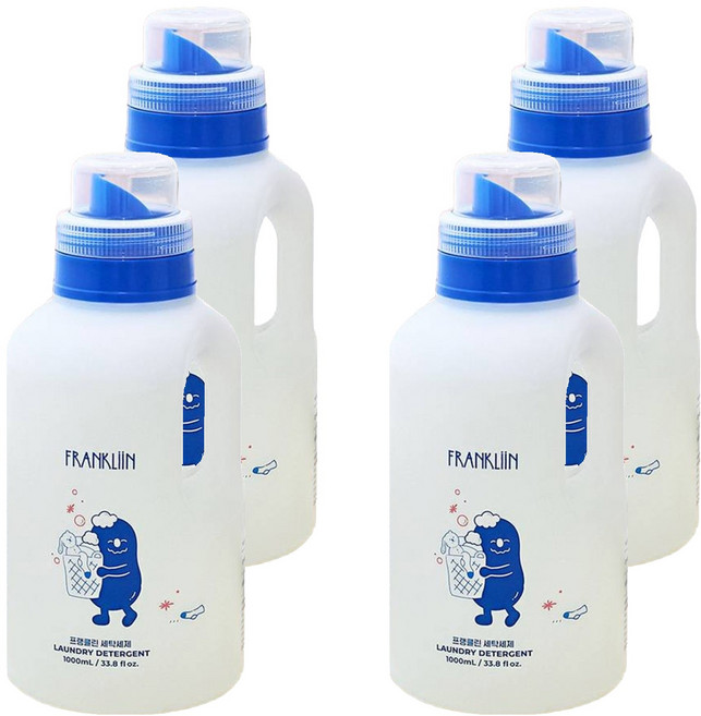 FRANKLIIN 세탁세제 무향, 1L, 4개