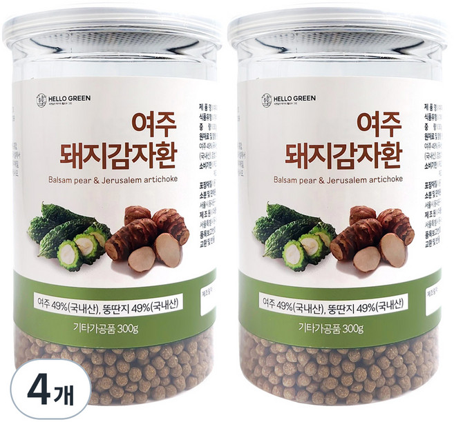 헬로우그린 여주 돼지감자 환 통, 300g, 4개