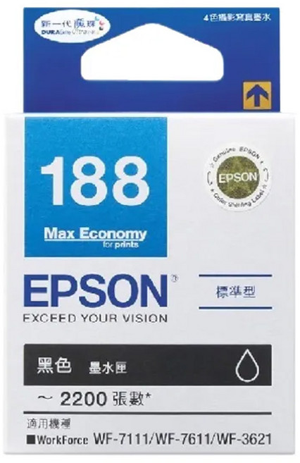 EPSON NO.188 原廠墨水匣 T188150, 黑色, 1個