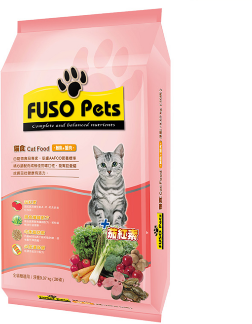 福壽實業 FUSO Pets 貓食, 鮪魚 + 蟹肉, 9.07kg, 1袋