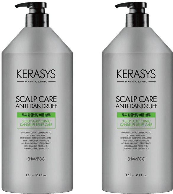 케라시스 두피 딥클렌징 비듬 클리닉 샴푸 클린 앤 프레쉬향, 1.5L, 2개