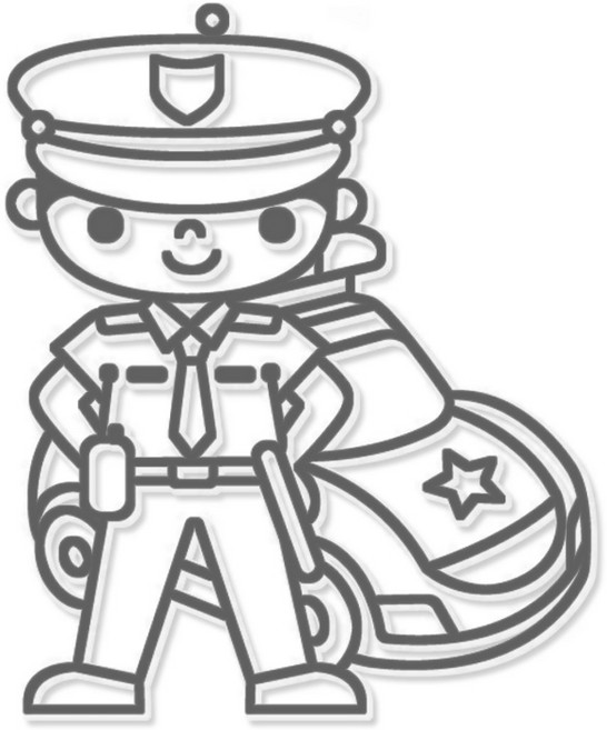 AMOS 阿摩司 壓克力模型版 小(7 x 7cm), 警察, 1個